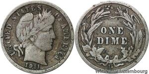 R6296 United States One Dime Barber 1911 D Denver Silver -> Make offer