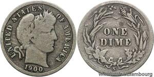 R6299 United States One Dime Barber 1900 S San Francisco Silver -> Make offer