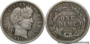 R6301 United States One Dime Barber 1911 Silver -> Make offer