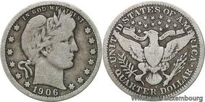 R6304 United States Quarter Dollar Barber 1906 Silver -> Make offer