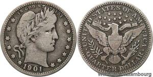 R6305 United States Quarter Dollar Barber 1901 Silver -> Make offer