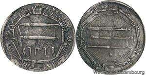 R6310 Irak Abbasid Dirham Al-Mahdi Madinat al-Salam ND 775 785 Fourée Silvered