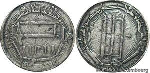 R6311 Irak Abbasid Dirham Al-Mahdi Madinat al-Salam ND 775 785 Fourée Silvered