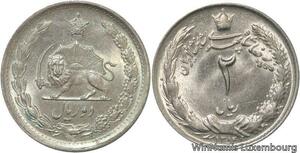 R6320 Iran 2 Rials Muhammad Reza Pahlavi AH 1354 1975 AU -> Make offer
