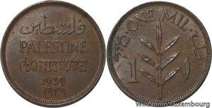 R6348 Palestine British Mandate 1 Mil 1939 London AU -> Make offer