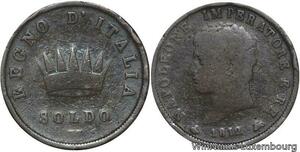 R6364 Italy Italian States Kingdom Soldo Napoléon Bonaparte 1812 M Milan ->Offer