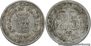 R6378 Token Algeria French Colonies 25 Centimes Chambre Commerce 1922 Oran