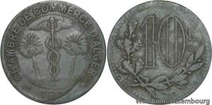 R6384 Token Algeria French Colonies 10 Centimes Chambre Commerce 1917 Alger