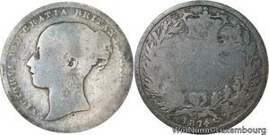 R6394 United Kingdom One Shilling Victoria 1874 Silver -> Make offer
