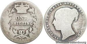 R6395 United Kingdom One Shilling Victoria 1885 die 68 Silver -> Make offer
