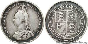 R6397 United Kingdom One Shilling Victoria 1887 Silver -> Make offer