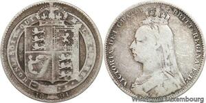 R6398 United Kingdom One Shilling Victoria 1891 Silver -> Make offer