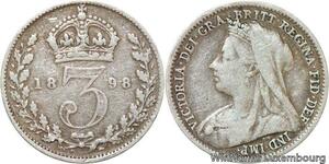 R6411 United Kingdom 3 Pence Victoria 1898 Silver -> Make offer