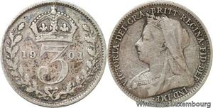 R6413 United Kingdom 3 Pence Victoria 1901 Silver -> Make offer