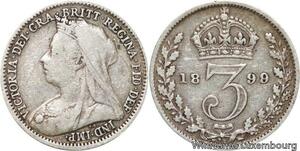 R6414 United Kingdom 3 Pence Victoria 1899 Silver -> Make offer