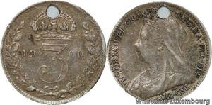 R6415 United Kingdom 3 Pence Victoria 1900 Silver -> Make offer