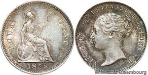 R6419 Rare United Kingdom 4 Pence Victoria 1838 Silver AU -> Make offer