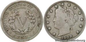 R6439 United States 5 Cents Liberty 1908 -> Make offer