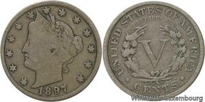 R6453 United States 5 Cents Liberty 1897 -> Make offer