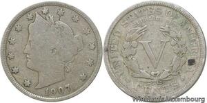 R6455 United States 5 Cents Liberty 1907 -> Make offer