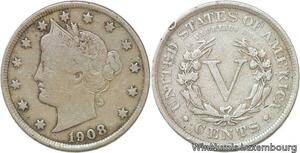 R6456 United States 5 Cents Liberty 1908 -> Make offer