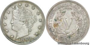 R6457 Rare United States 5 Cents Liberty 1898 AU -> Make offer