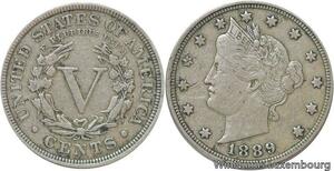 R6461 United States 5 Cents Liberty 1889 -> Make offer