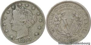 R6462 United States 5 Cents Liberty 1893 -> Make offer