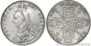 R6471 Rare United Kingdom Double Florin Victoria 1888 Silver -> Make offer