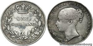 R6481 United Kingdom Shilling Victoria 1864 die 12 Silver -> Make offer