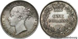 R6482 Rare United Kingdom Shilling Victoria 1868 die 28 Silver AU -> Make offer