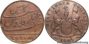 R6494 British India Madras Presidency 20 Cash 1803 -> Make offer