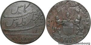 R6495 British India Madras Presidency 20 Cash 1803 -> Make offer