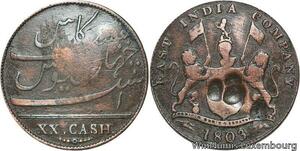 R6497 British India Madras Presidency 20 Cash 1803 -> Make offer