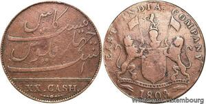 R6499 British India Madras Presidency 20 Cash 1803 -> Make offer