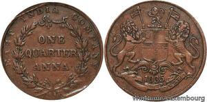 R6504 East India Company 1/4 Anna Victoria 1835 Light frappe casquette ->M offer