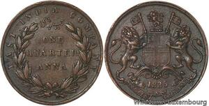 R6512 East India Company 1/4 Anna Victoria 1835 AU -> Make offer