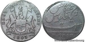 R6524 East India Company Madras Presidency 5 Cash 1803 -> Make offer