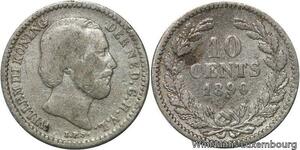 R6547 Netherlands 10 Cents Willem III 1890 Halberd Silver -> Make offer