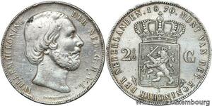 R6555 Netherlands 2 1/2 Gulden Willem III 1870 Silver -> Make offer