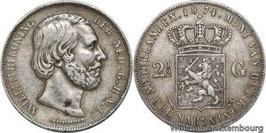 R6556 Netherlands 2 1/2 Gulden Willem III 1874 Silver -> Make offer