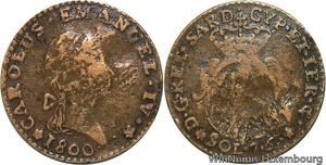 R6563 Rare Italy Savoy 7,6 Soldi Charles Emmanuel IV 1800 Old Counterfeit