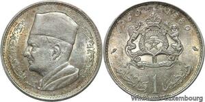 R6583 Morocco 1 Dirham Mohammed V AH 1380 1960 Silver AU -> Make offer