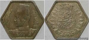 R6600 Egypt 2 Qirsh 2 Piastres Farouk AH 1363 1944 Silver -> Make offer