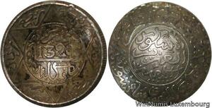 R6612 Rare Morocco 2 1/2 Dirhams Abdel Aziz 1320 1903 Silver London Curved