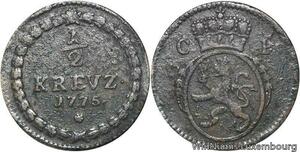 R6615 German States Pfalz Electoral 1/2 Kreuzer Karl Theodor 1777 -> Make offer