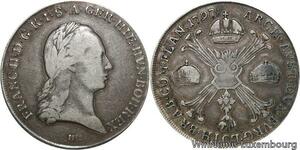 R6623 Rare Belgium Austrian Neth. Kronenthaler Franz II 1797 H Günzburg Silver