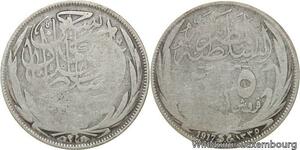 R6645 Egypt 5 Piastres Hussein Kamel AH 1335 1917 Silver -> Make offer