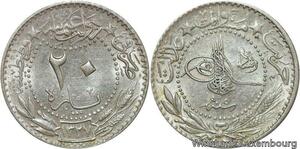 R6649 Ottoman Empire 20 Para Muhammad V AH 1327 / 5 1913 -> Make offer