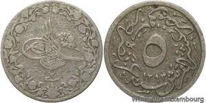 R6681 Egypt 5 10 Qirsh Abdul Hamid II AH 1293 /30 1904 -> Make offer